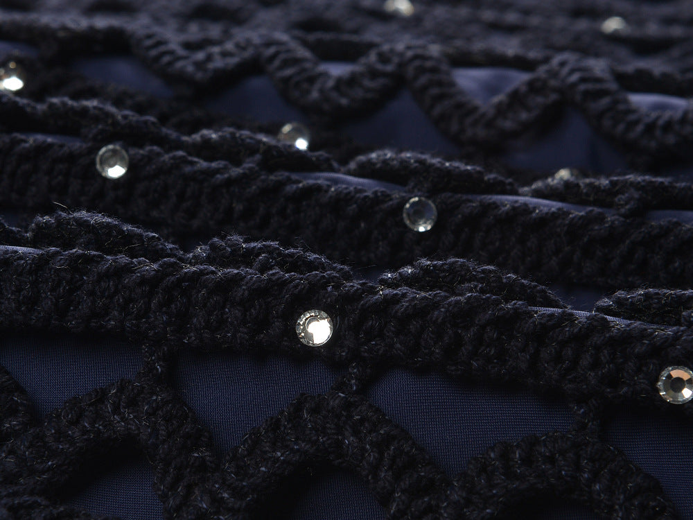 Crystal Crochet Knit Mini Dress