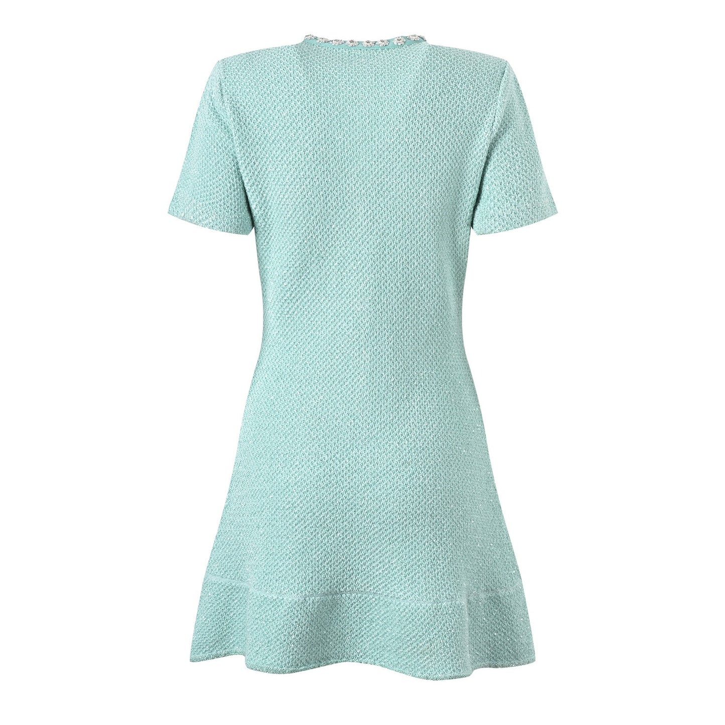 Mint Tweed Short Sleeve Dress