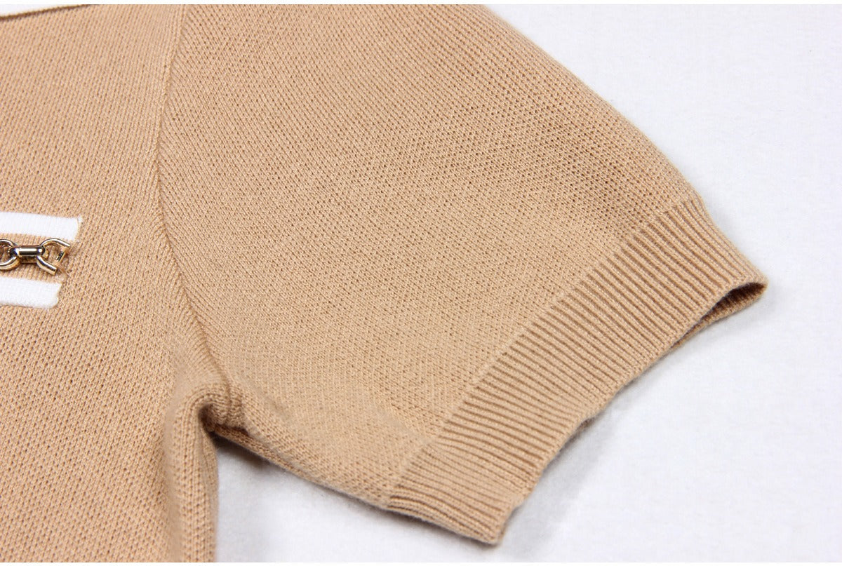 Lapel Knit Top