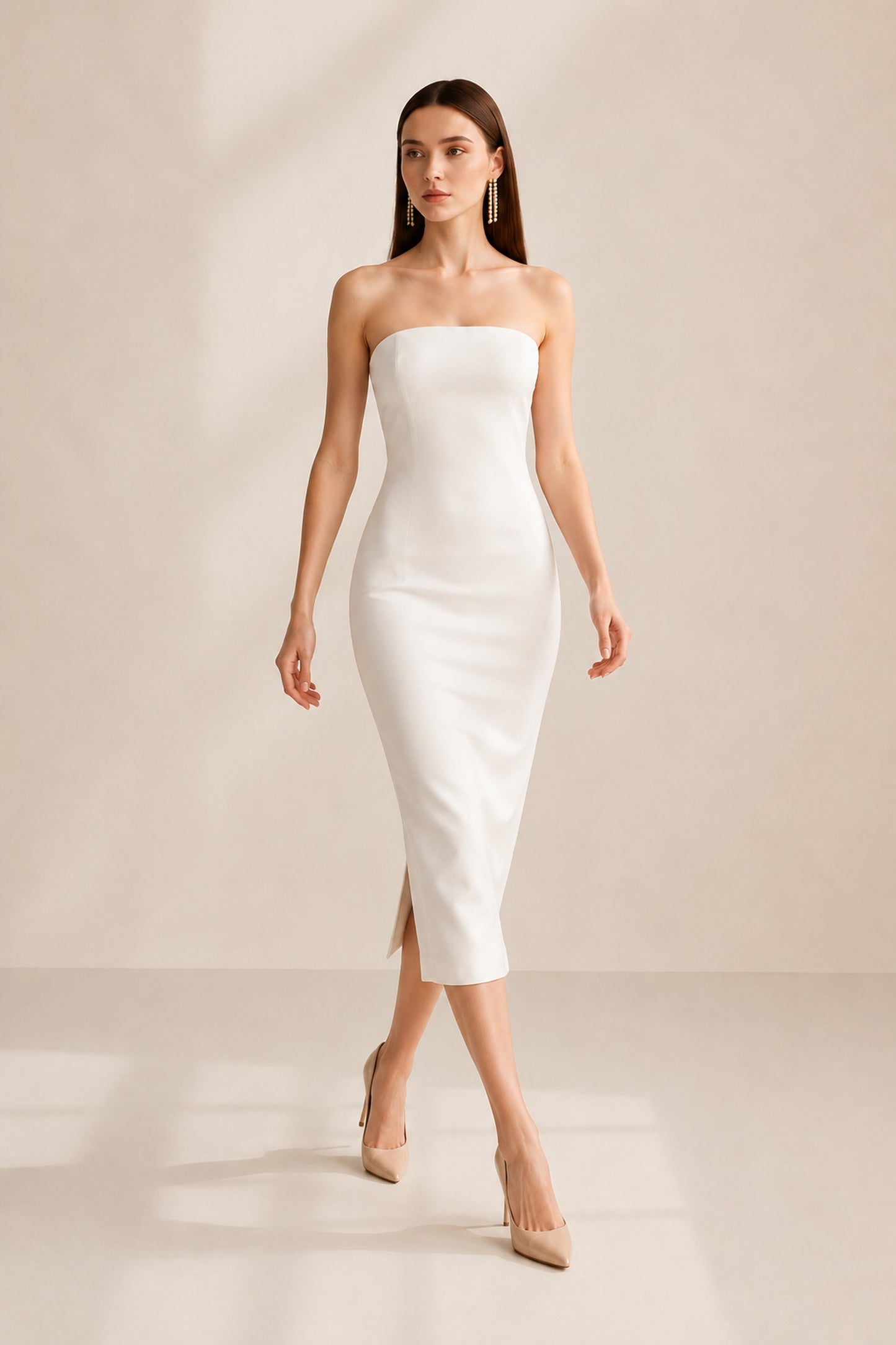 Nymia Off-shoulder Midi Dress • White