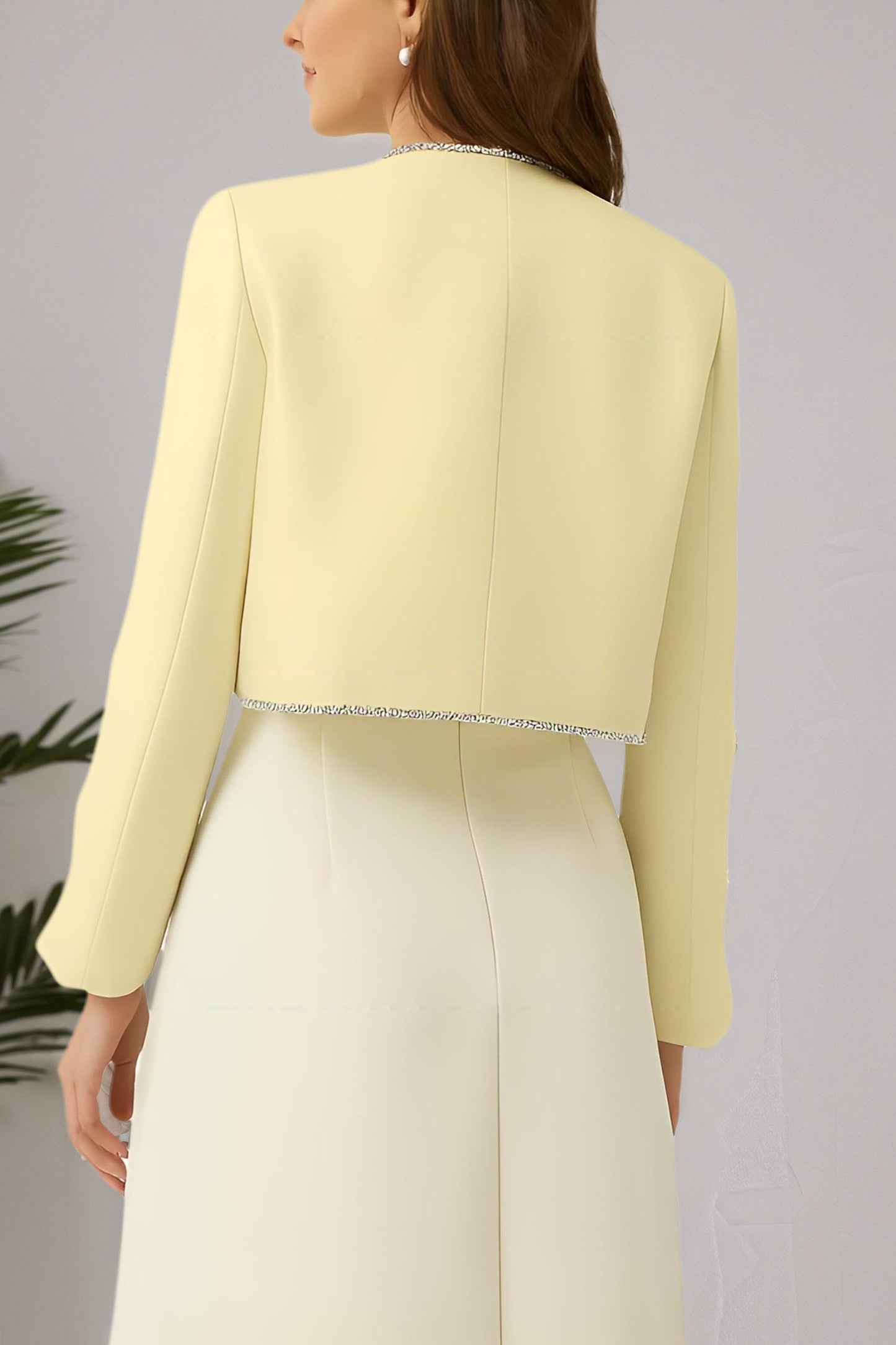 Eira Crystals Short Cape Jacket Yellow
