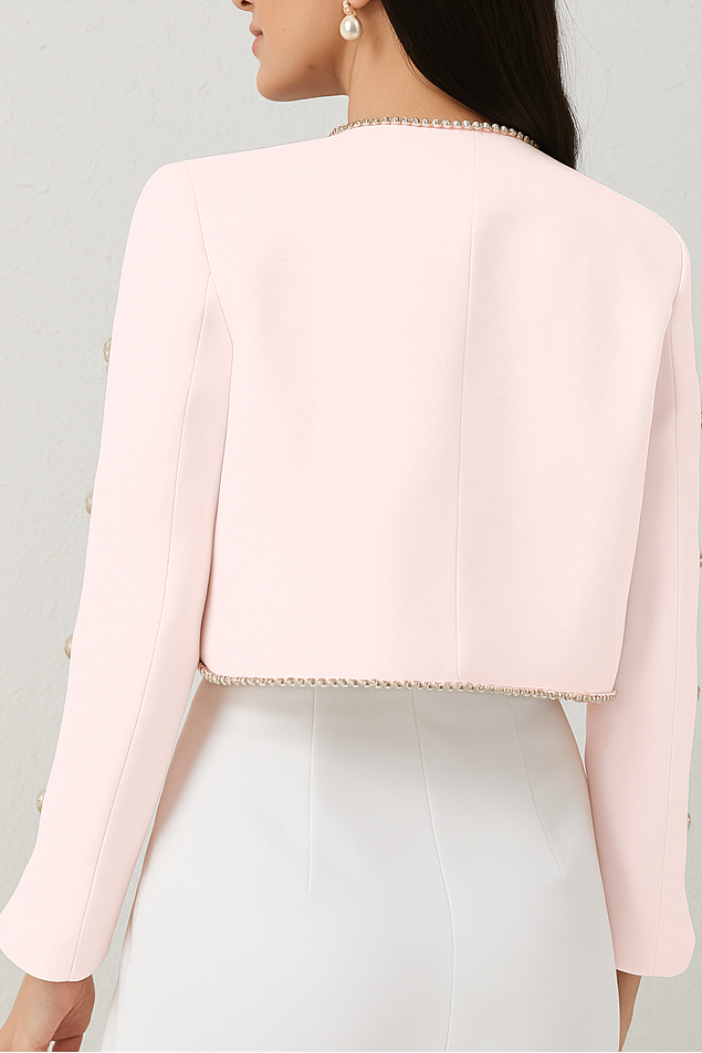 Eira Crystals Short Cape Jacket Pink