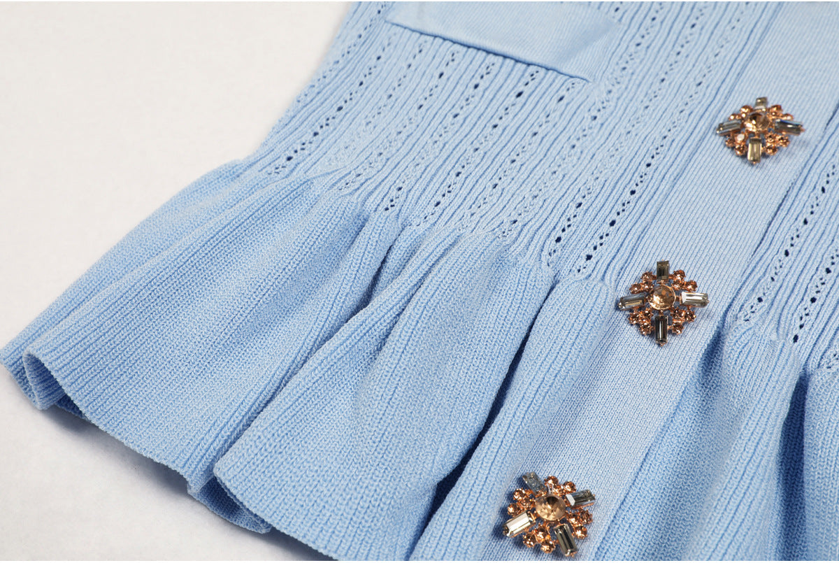 Short Sleeve Knit Top Skirt Set