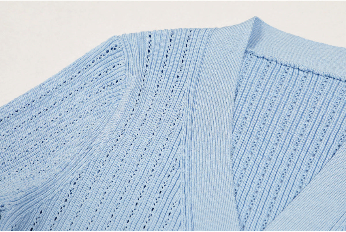 Short Sleeve Knit Top Skirt Set