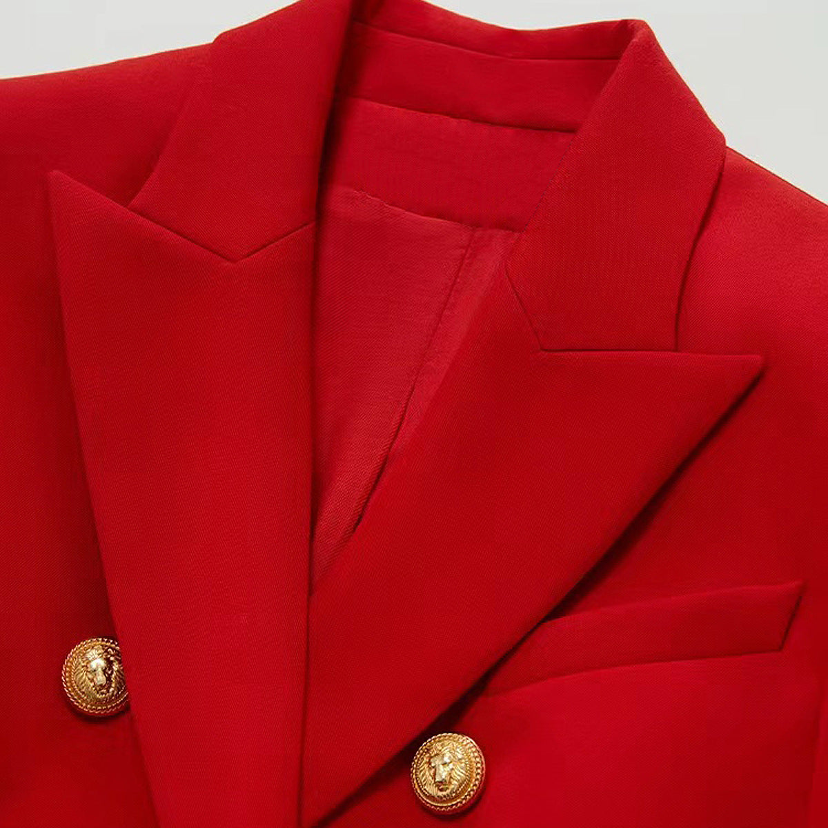 Classic Peak Collar Double Breasted Blazer Jacket