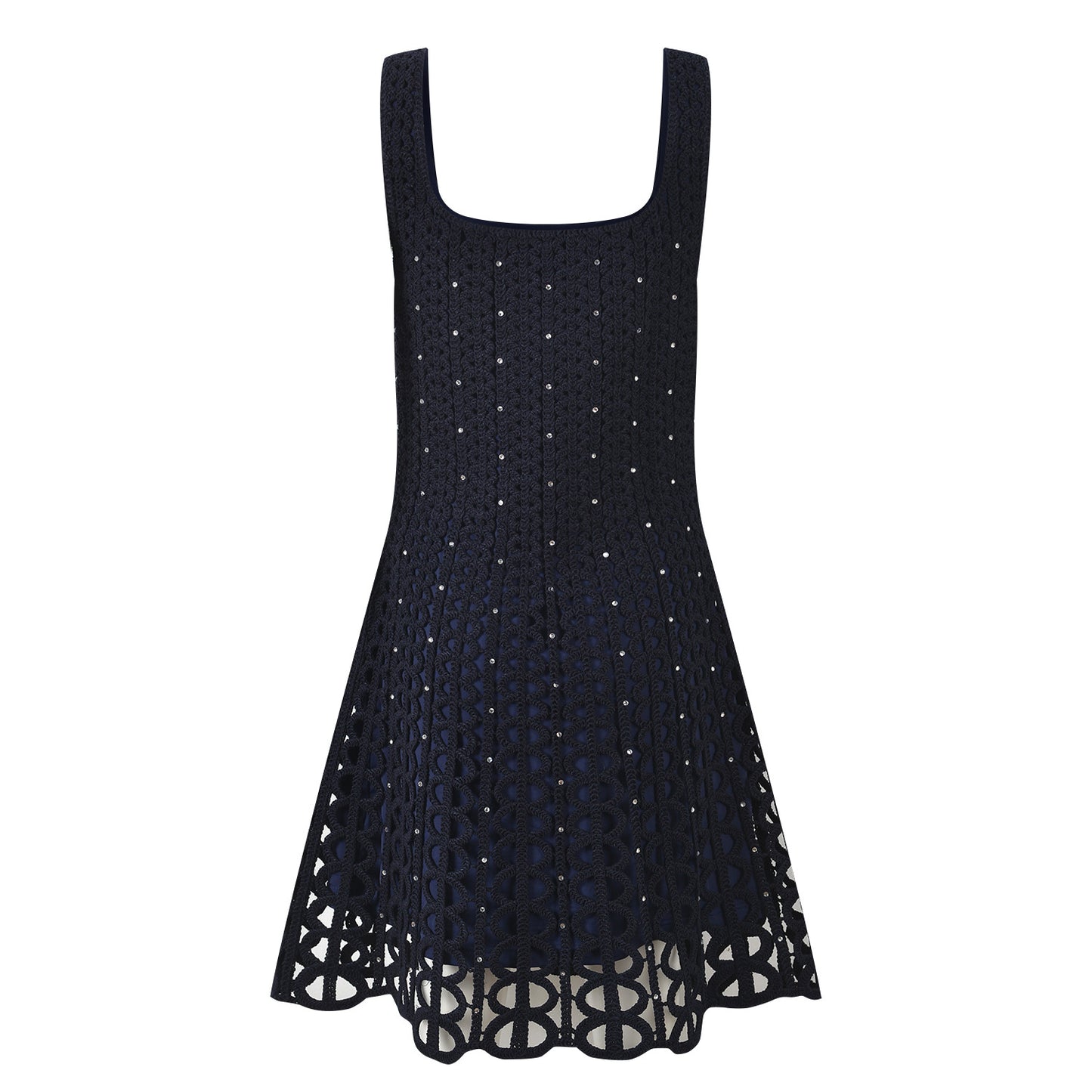Crystal Crochet Knit Mini Dress