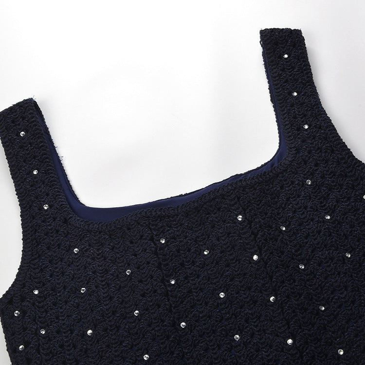 Crystal Crochet Knit Mini Dress