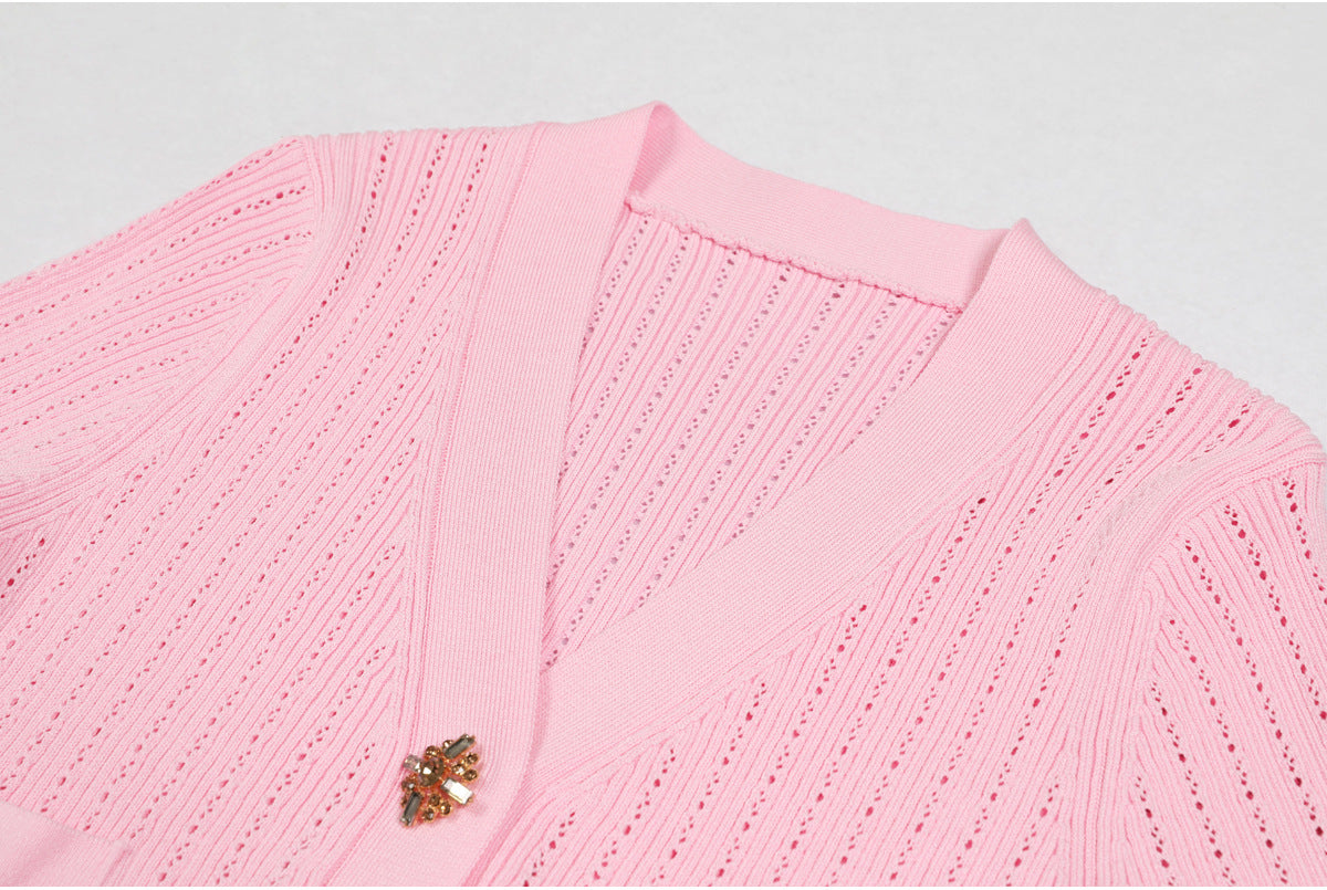 Short Sleeve Knit Top Skirt Set