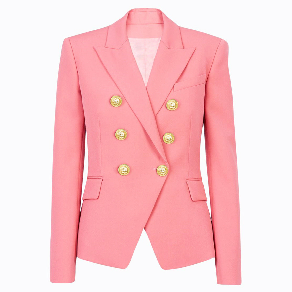 Classic Peak Collar Double Breasted Blazer Jacket