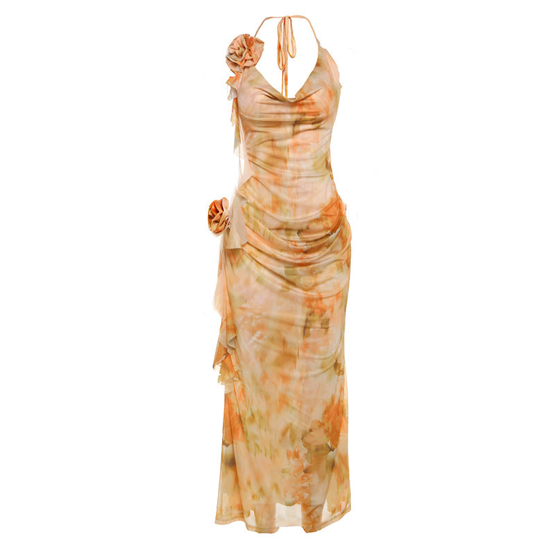 Mesh Print Dress