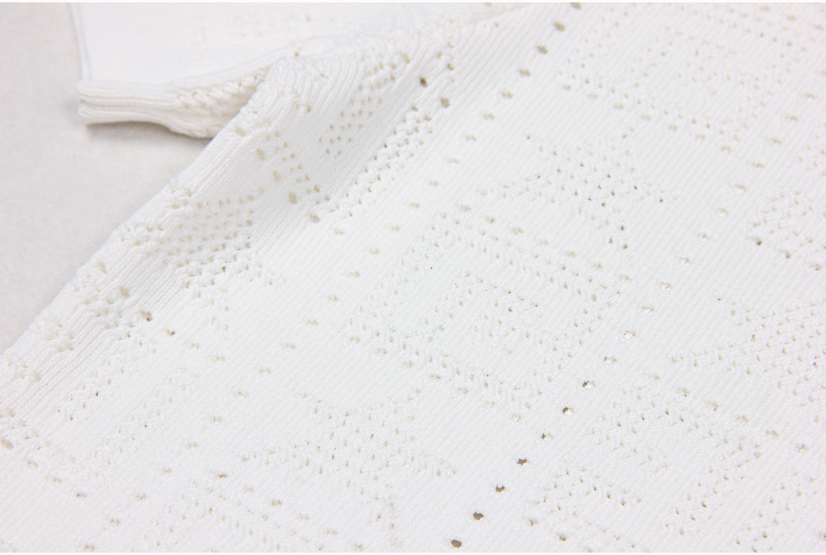 Pattern Knit Crop Sweater Top
