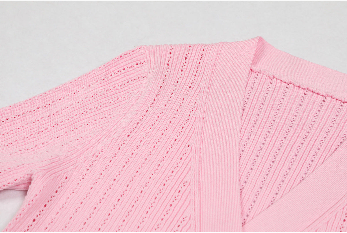 Short Sleeve Knit Top Skirt Set