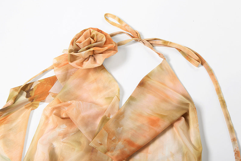Mesh Print Dress