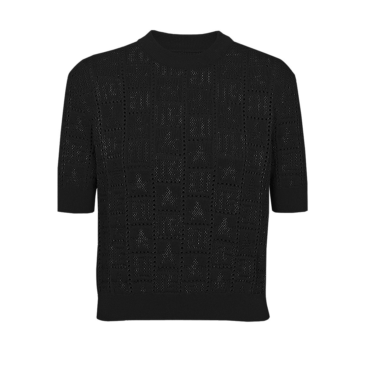 Pattern Knit Crop Sweater Top