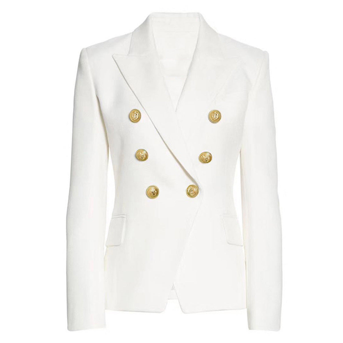 Classic Peak Collar Double Breasted Blazer Jacket