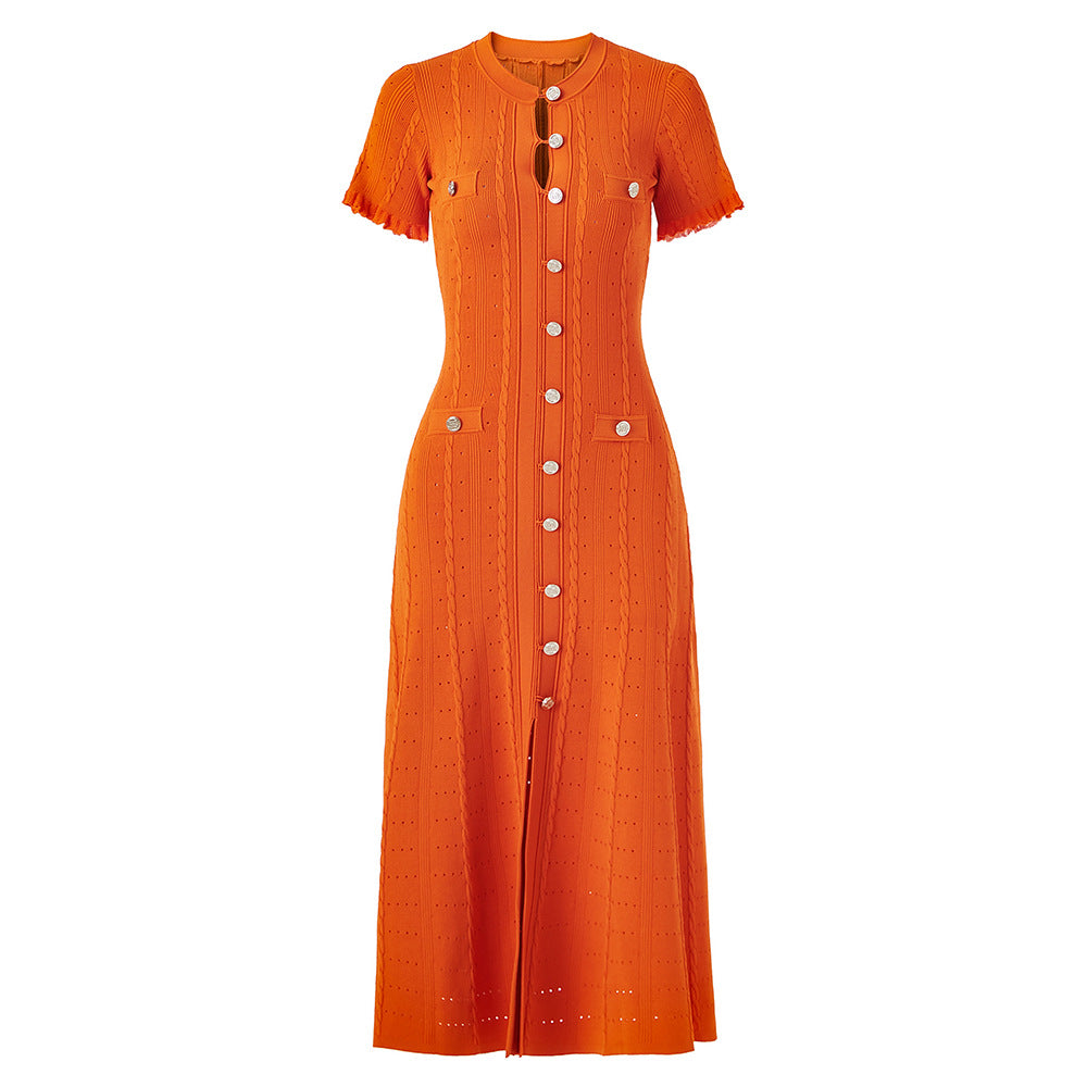 Short Sleeve Knit Midi Dress