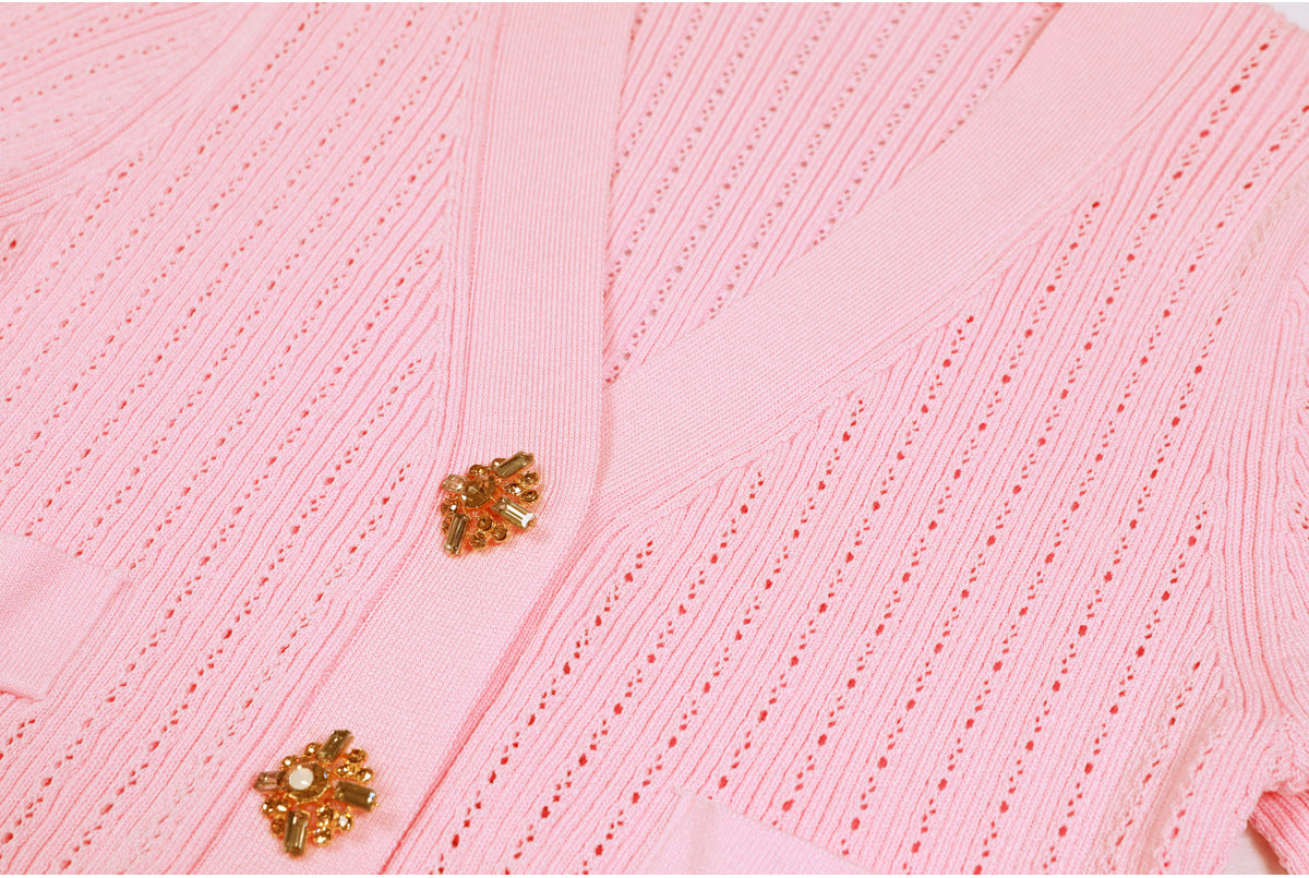 Short Sleeve Knit Top Skirt Set