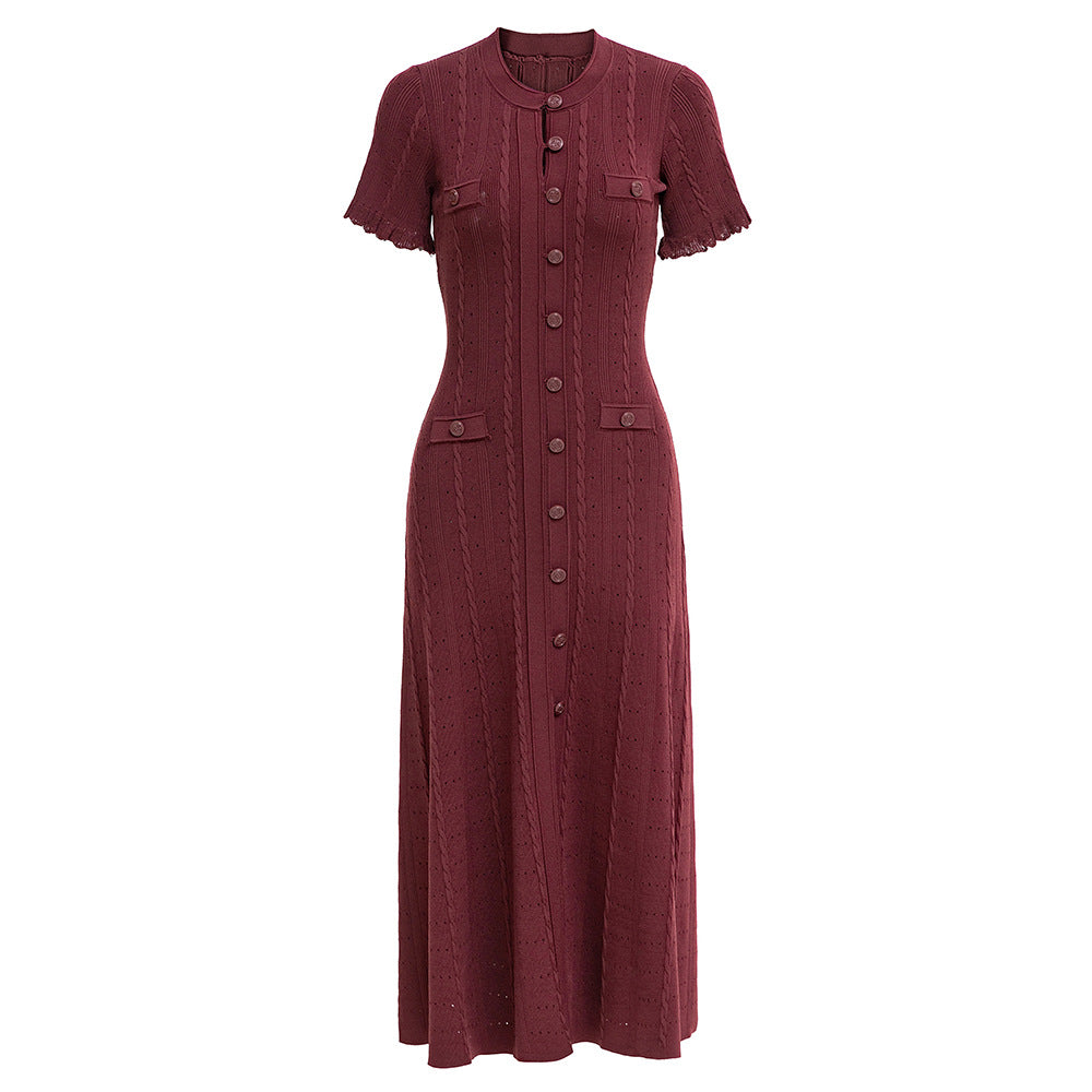 Short Sleeve Knit Midi Dress