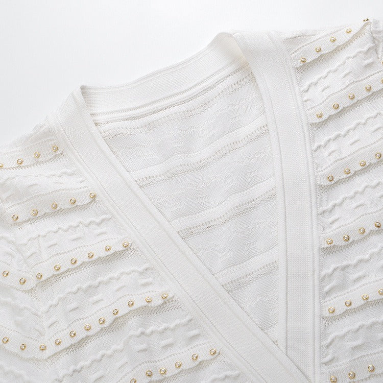 Flared Sleeves Knit Midi Dress