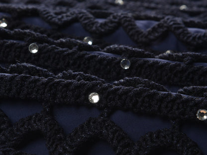 Crystal Crochet Knit Mini Dress
