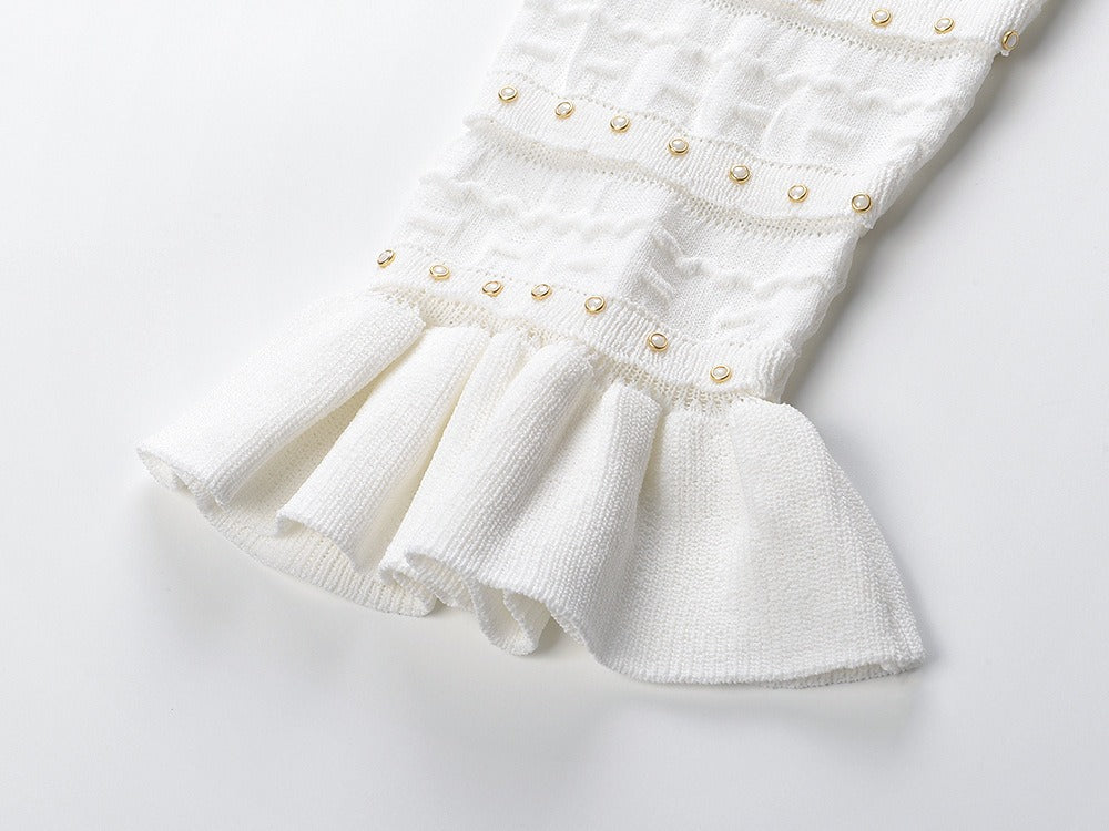 Flared Sleeves Knit Midi Dress