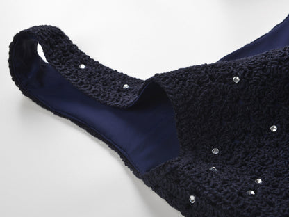 Crystal Crochet Knit Mini Dress