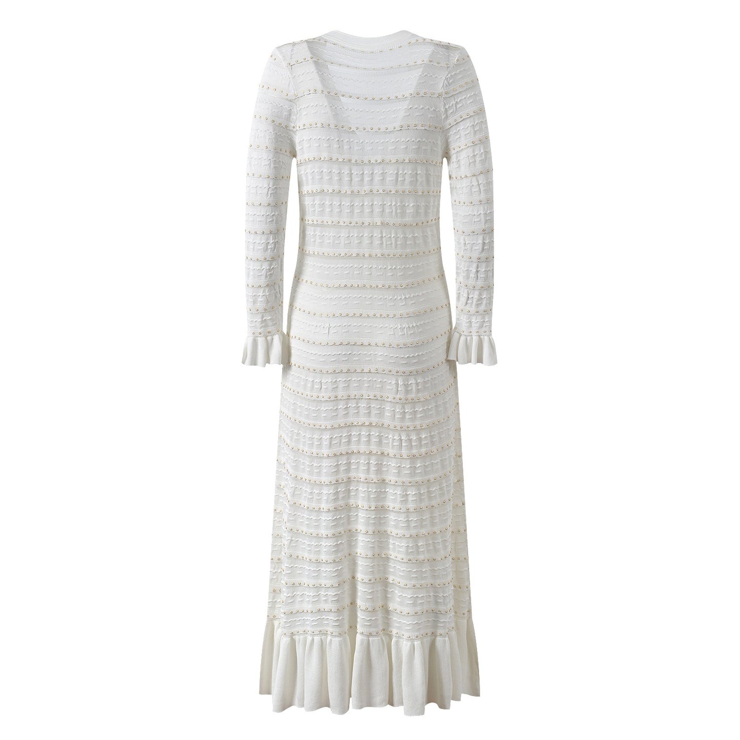 Flared Sleeves Knit Midi Dress