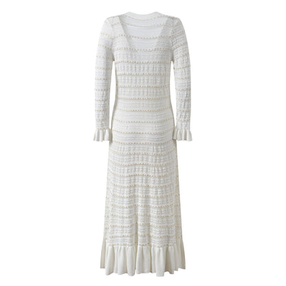 Flared Sleeves Knit Midi Dress