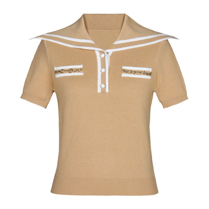 Lapel Knit Top