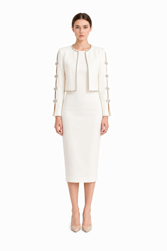 Colette Jacket & Dress Set • White