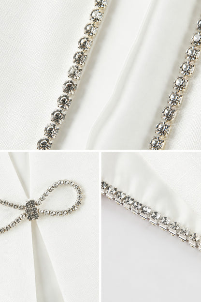 Colette Pearl-button Back Jacket & Midi Dress Set • White