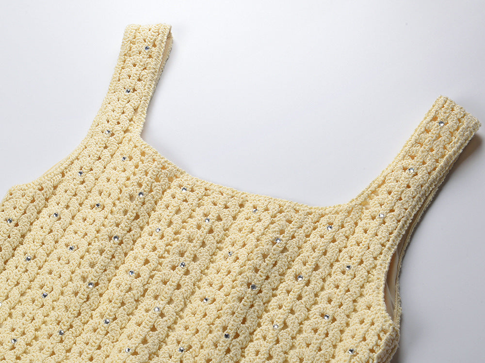 Crystal Crochet Knit Midi Dress
