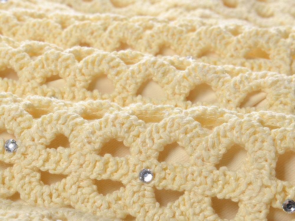 Crystal Crochet Knit Midi Dress