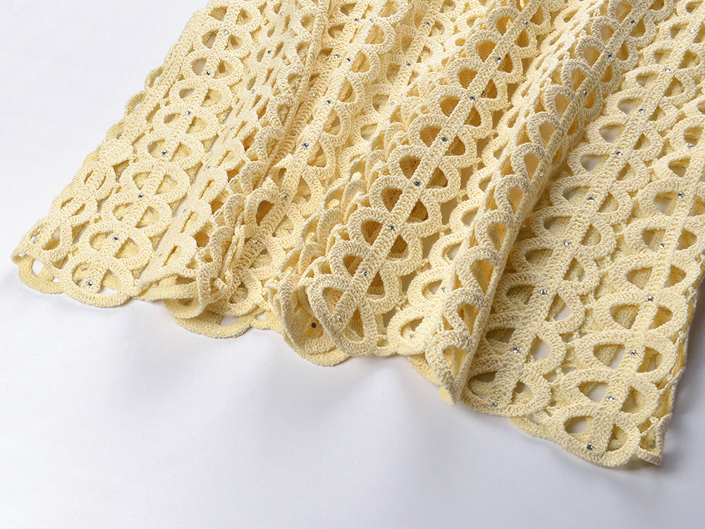 Crystal Crochet Knit Midi Dress