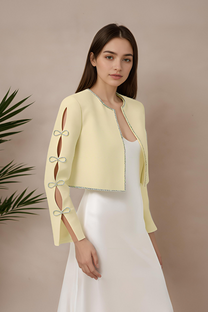 Eira Crystals Short Cape Jacket Yellow