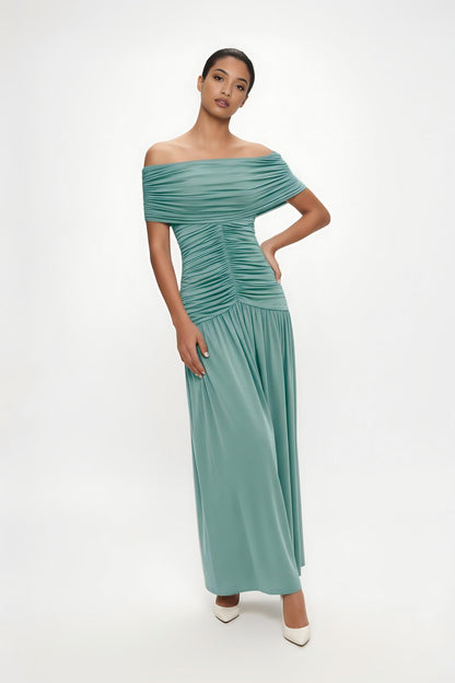 Camille Off-shoulder Maxi Dress • Mint