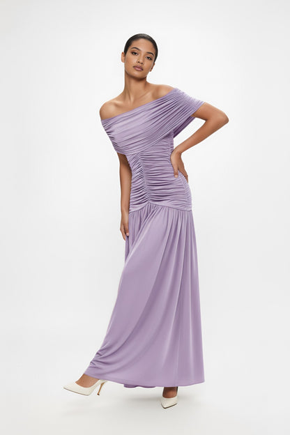 Camille Off-shoulder Maxi Dress • Lilac