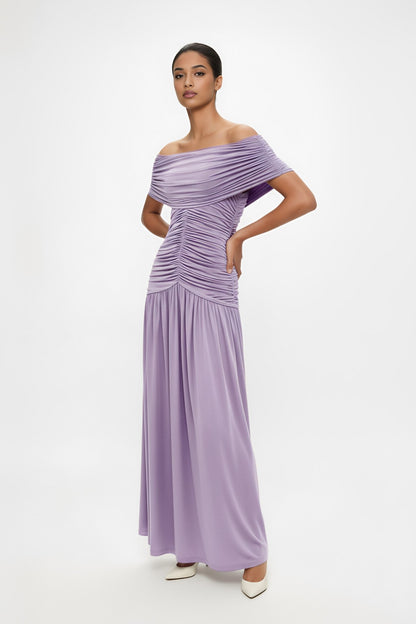 Camille Off-shoulder Maxi Dress • Lilac