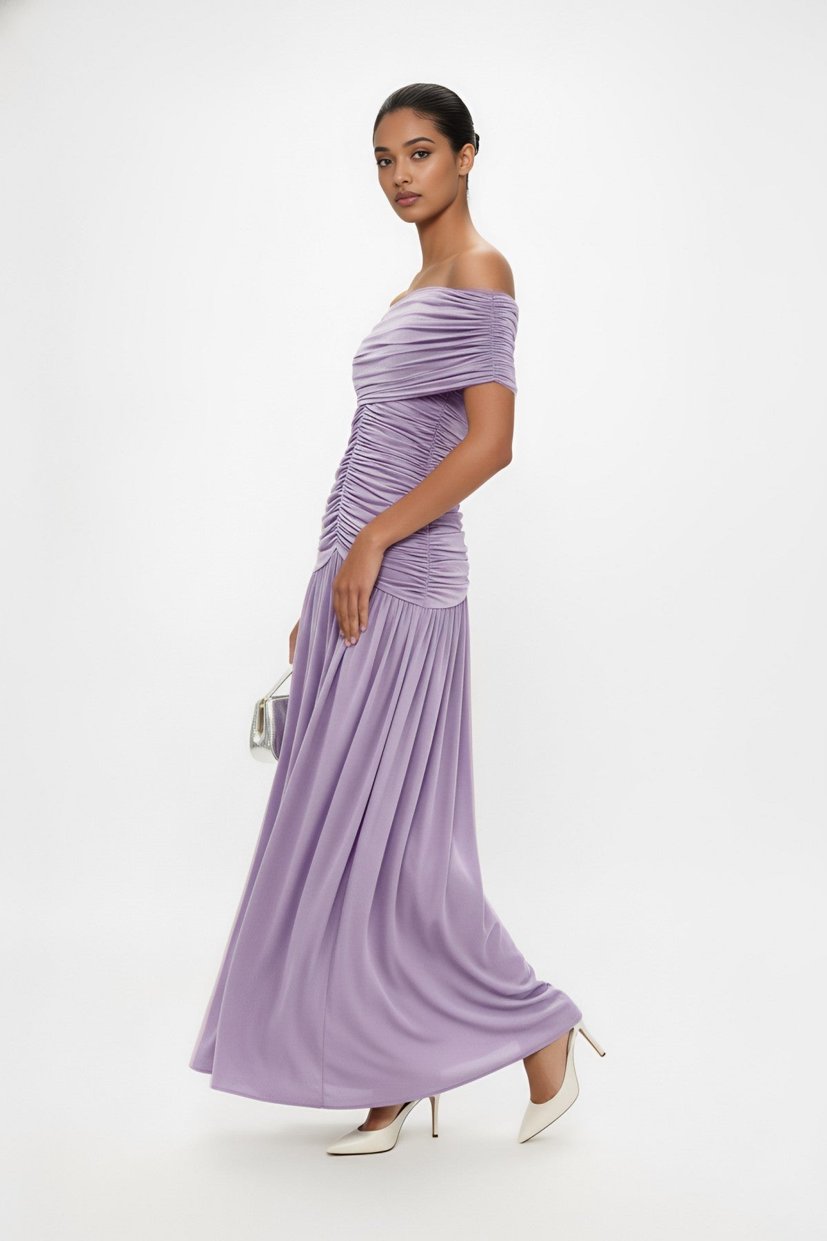 Camille Off-shoulder Maxi Dress • Lilac