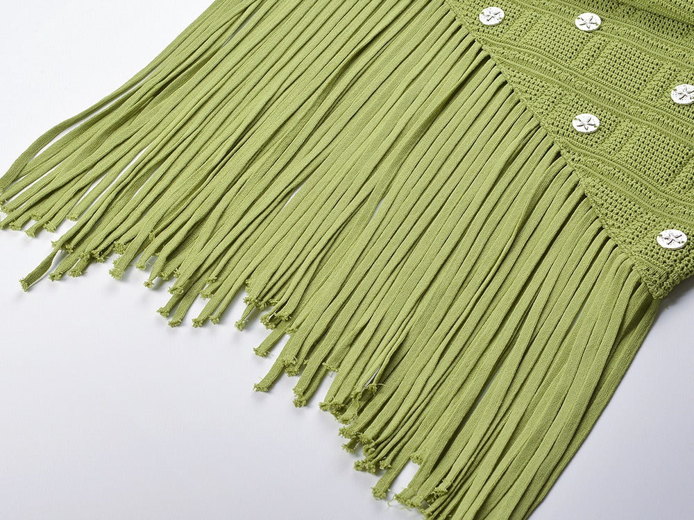 One Shoulder Knitted Top  Skirt Set