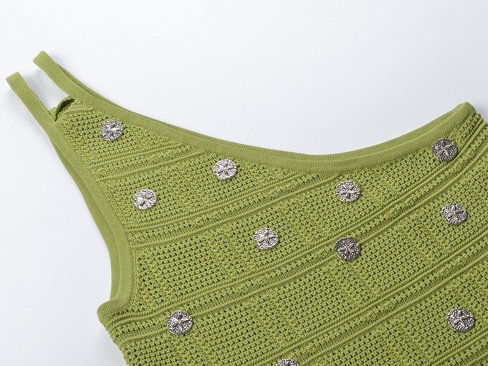 One Shoulder Knitted Top  Skirt Set