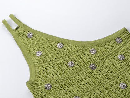 One Shoulder Knitted Top  Skirt Set