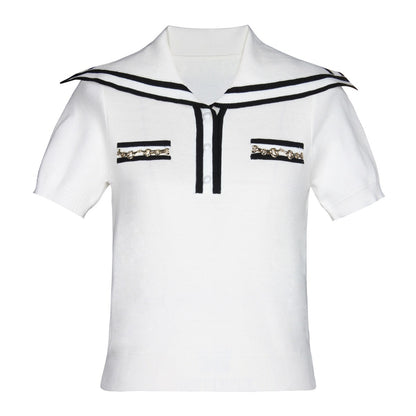 Lapel Knit Top