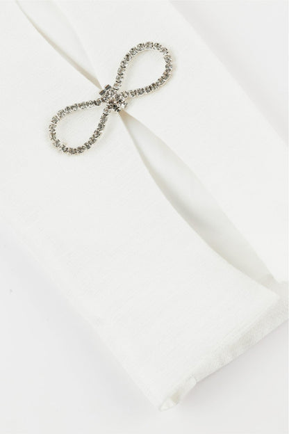 Eira Crystal Crop Jacket • White