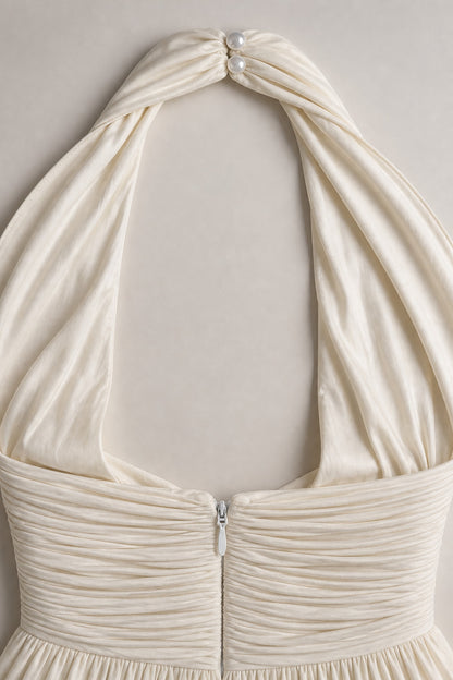Delphine Twist Halter Maxi Dress • Champagne