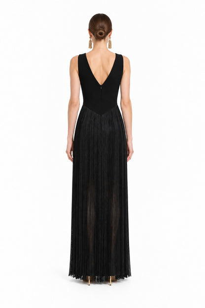 Virelle Fringe Dress • Black
