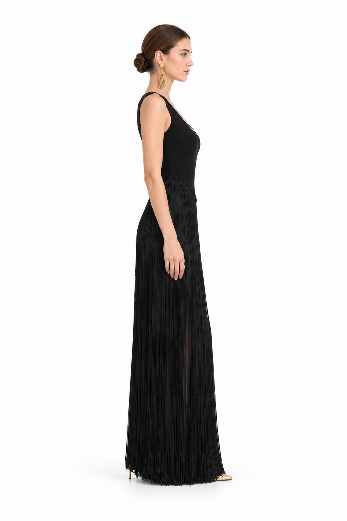 Virelle Fringe Dress • Black