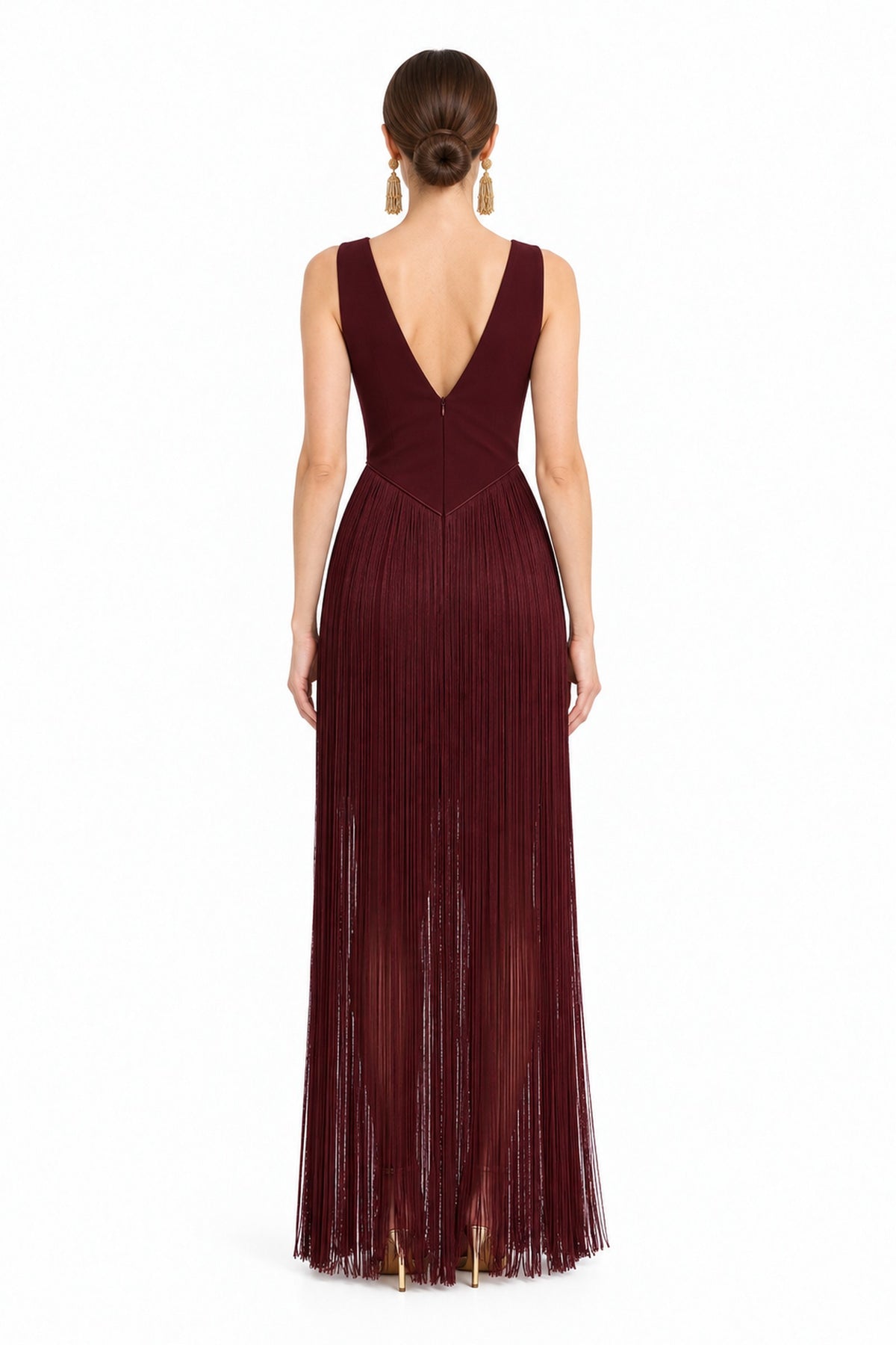 Virelle Fringe Dress • Burgundy