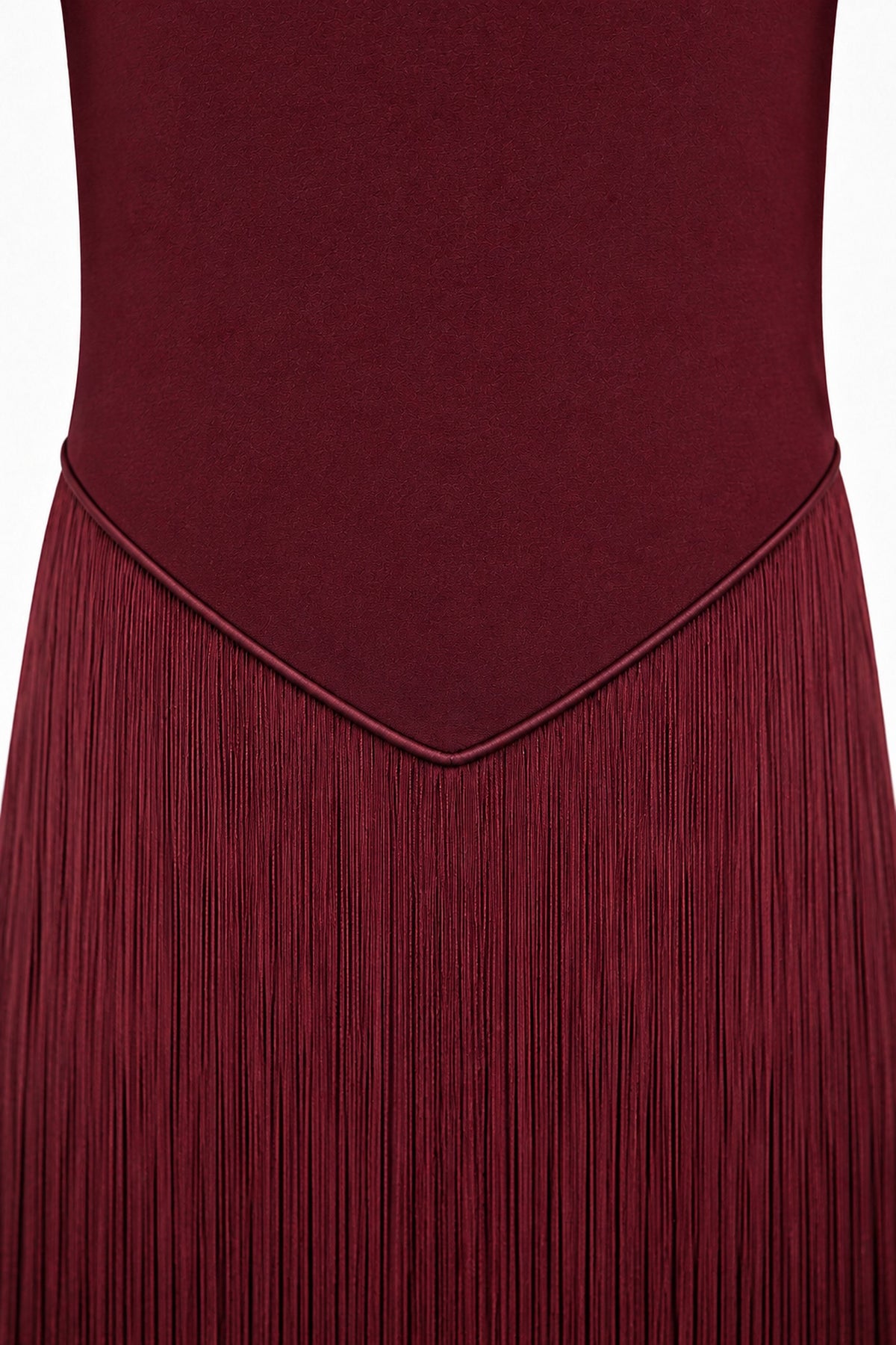 Virelle Fringe Midi Dress • Burgundy
