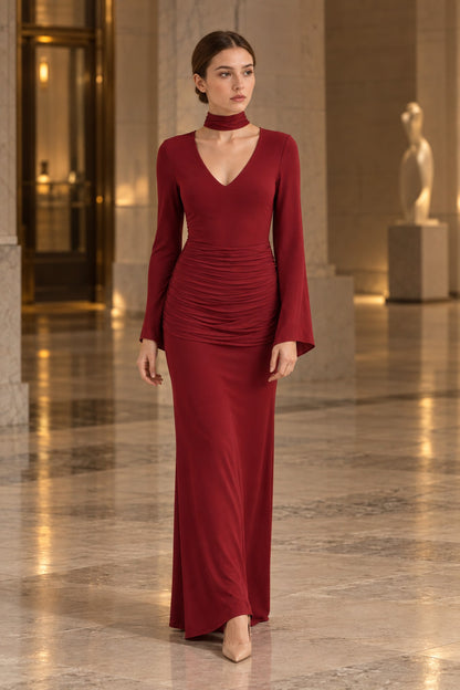 Valentina Maxi Dress • Burgundy